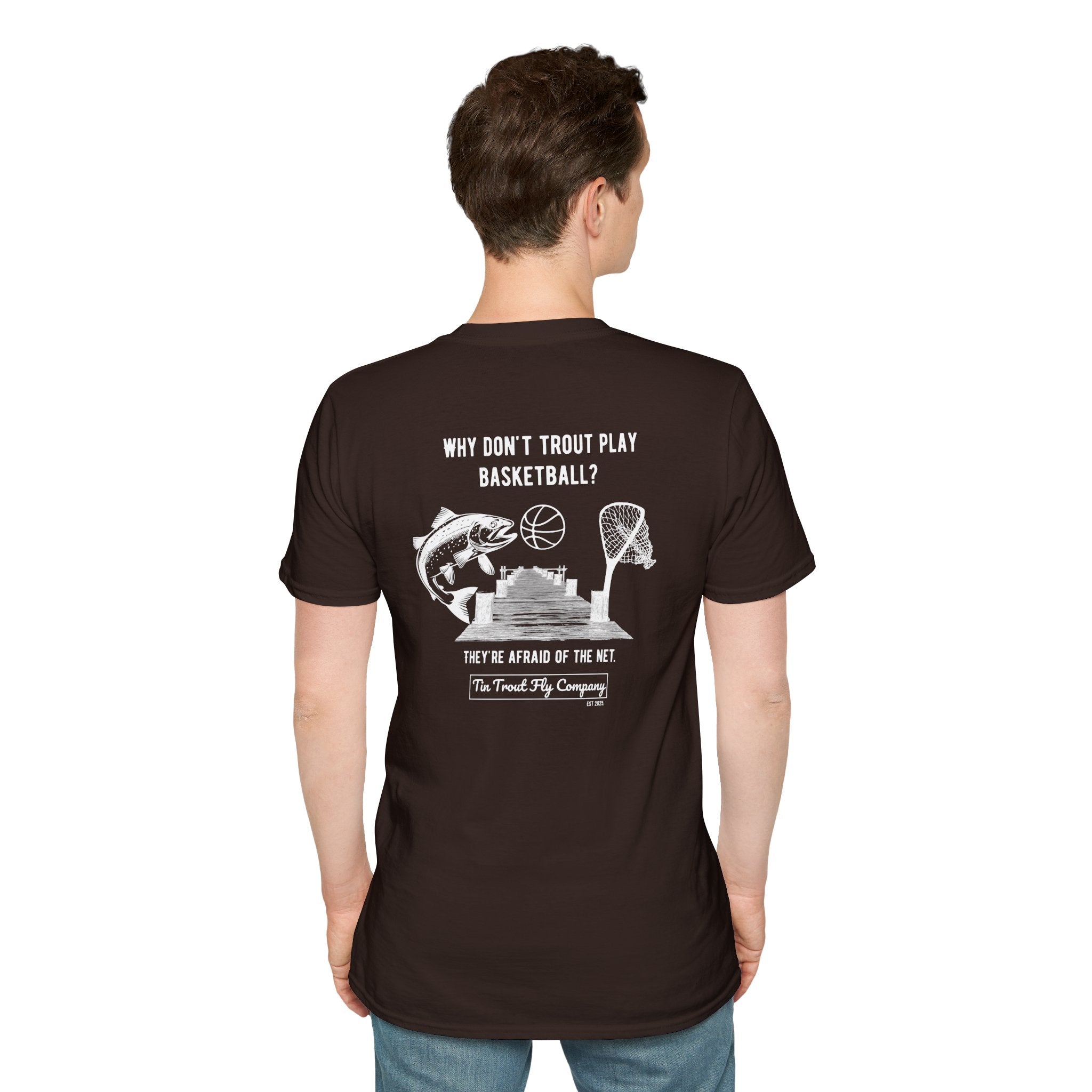 Afraid of the Net — Trout Fishing Dad Joke Tee